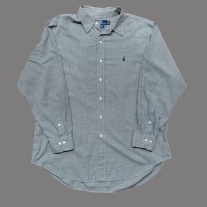 Polo Ralph Lauren Vintage Andrew Hounds Tooth Button Down Shirt Men's Size Large